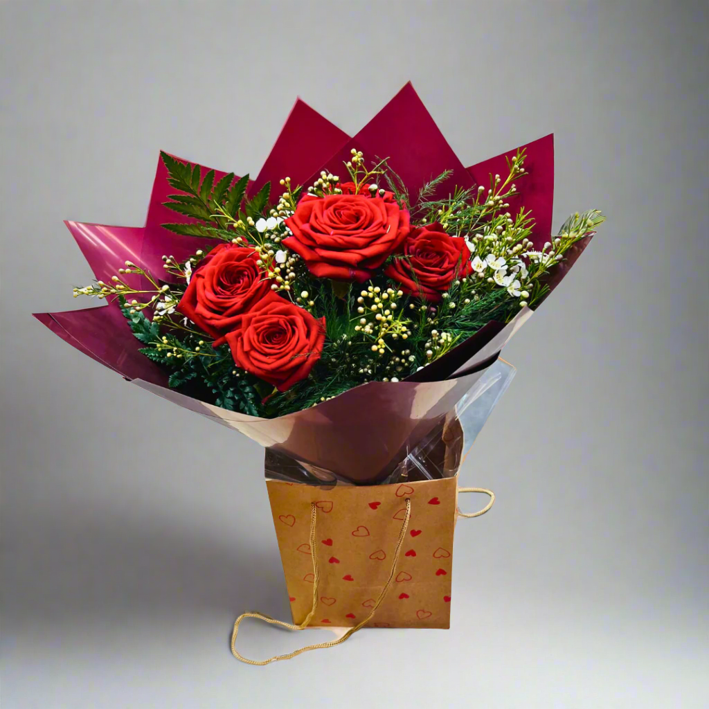 Valentine's Day Premium Ecuadorean Red 6 Roses Large