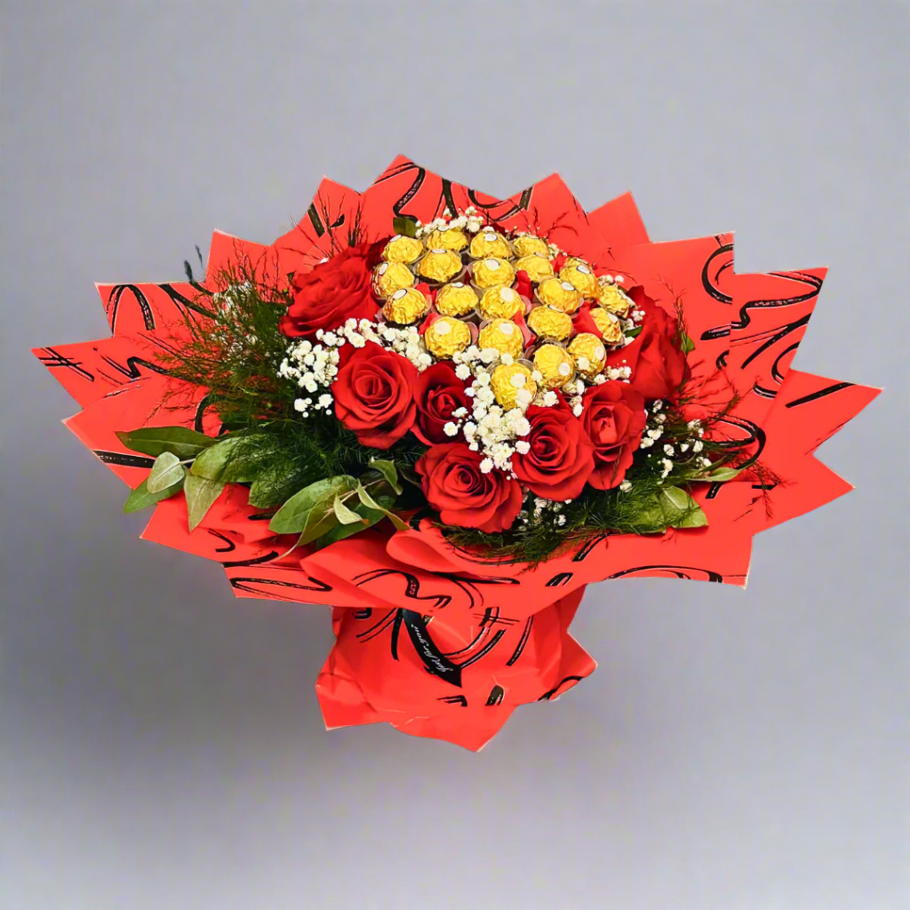 Flower Bouquet With Chocolate