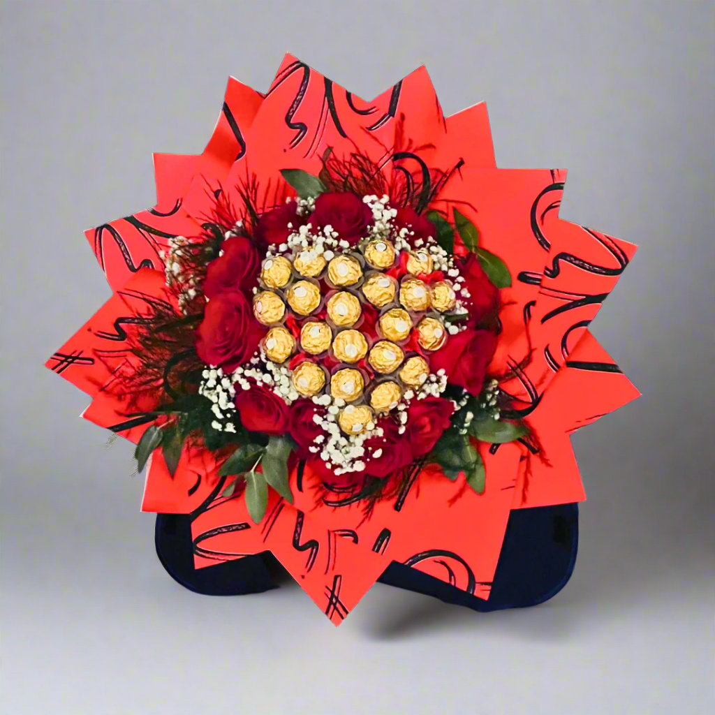 Flower Bouquet With Chocolate