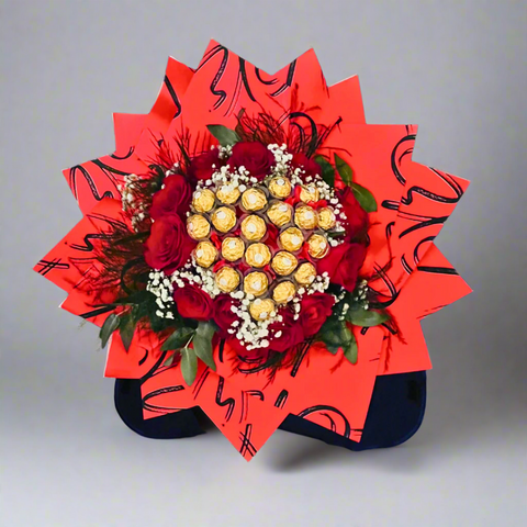 Flower Bouquet With Chocolate